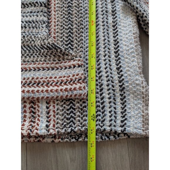 Striped Baja Hoodie Poncho XL Unisex Woven Pullover Front Pocket Made in Mexico - Picture 10 of 11